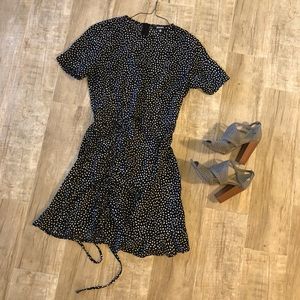 Little black dress polka dot mini dress